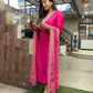 Clothas Goegeous Embrodery Work Kurti Pant And Duppatta Jenny Pink