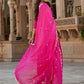 Clothas Chanderi Silk Kurti Set Pant with Duppatta Pink (Anchal)