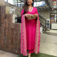 Clothas Goegeous Embrodery Work Kurti Pant And Duppatta Jenny Pink